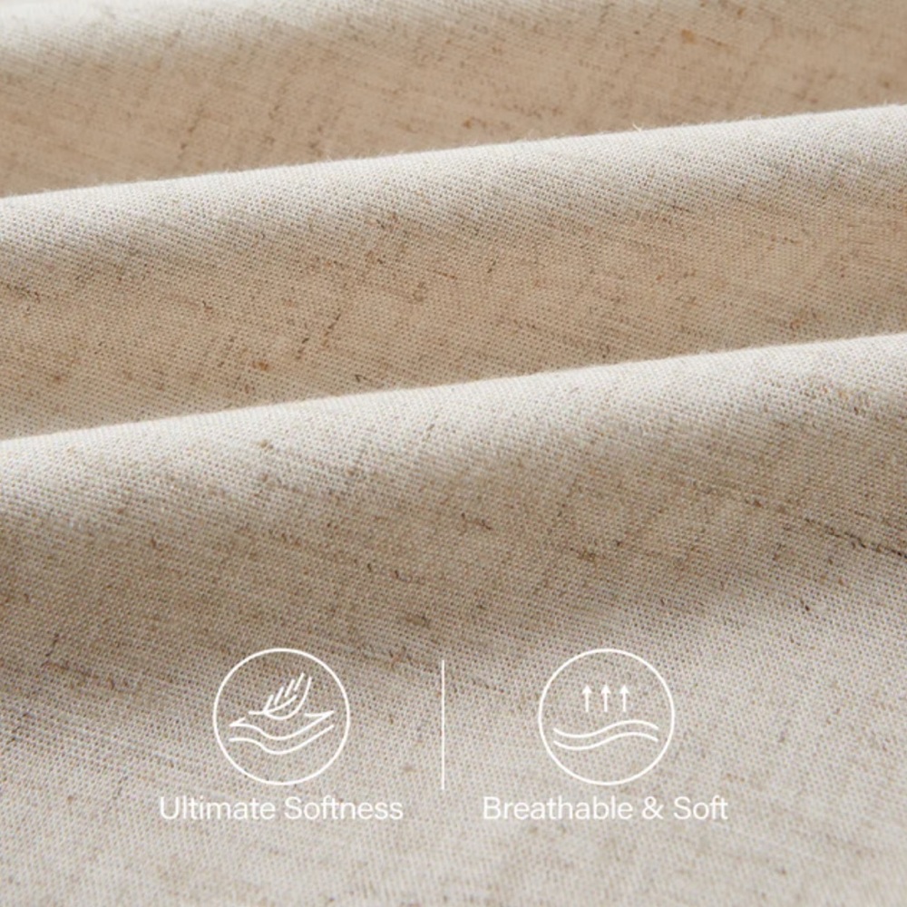 OGL Beige Linen Flow Long Maxi Skirt With Pockets Elastic Waist Lined Effortless - Picture 3 of 14